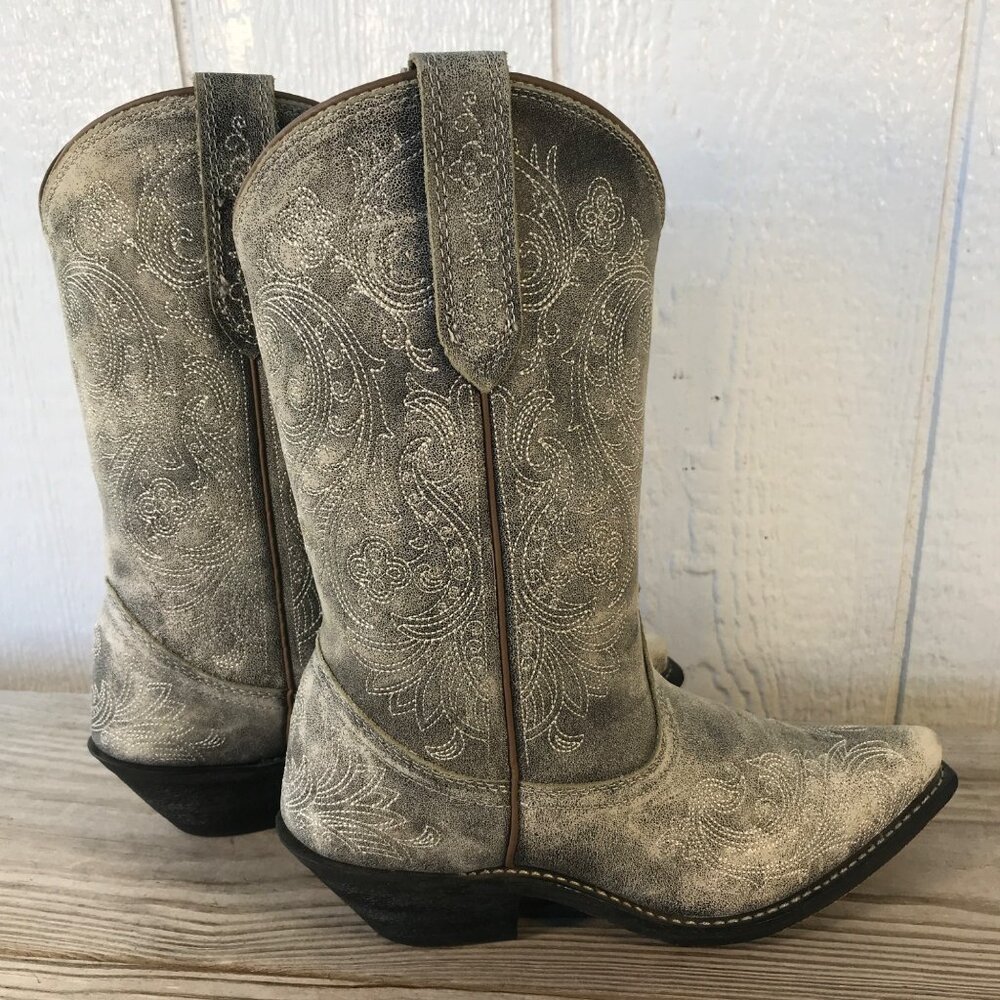 Rockin Country Dusti Womens Distressed Sanded Leather Western Boots 9 M RC5093 - Picture 3 of 13